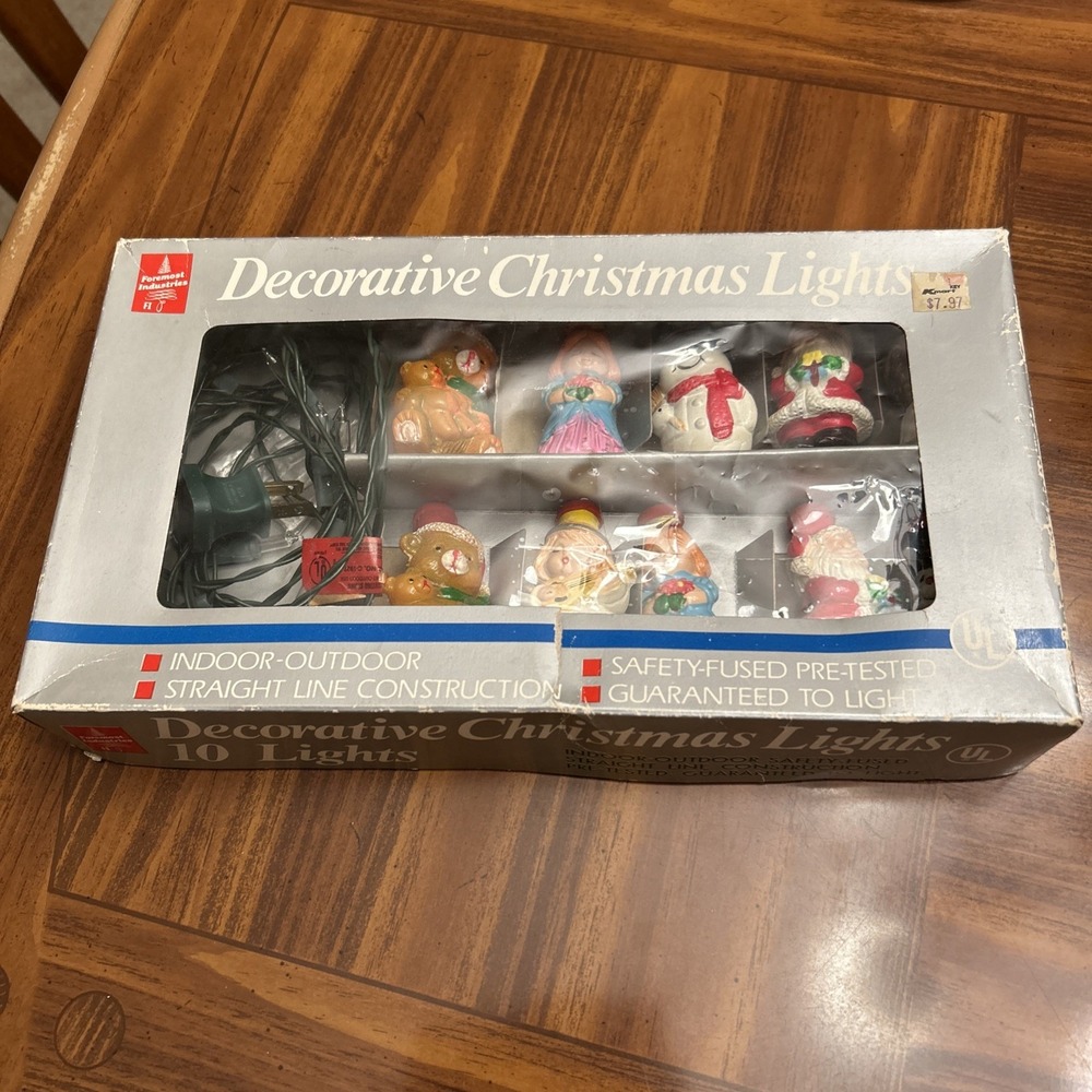 Foremost Industries‎ Decorative Christmas Lights Santa Bear Angel 10 Lights Vin